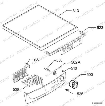 Взрыв-схема сушильной машины Rex Electrolux RA250E - Схема узла Command panel 037